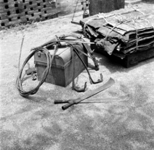 Uitrusting van een balata-bleeder en balata-matten, Bestanddeelnr 252-5437
