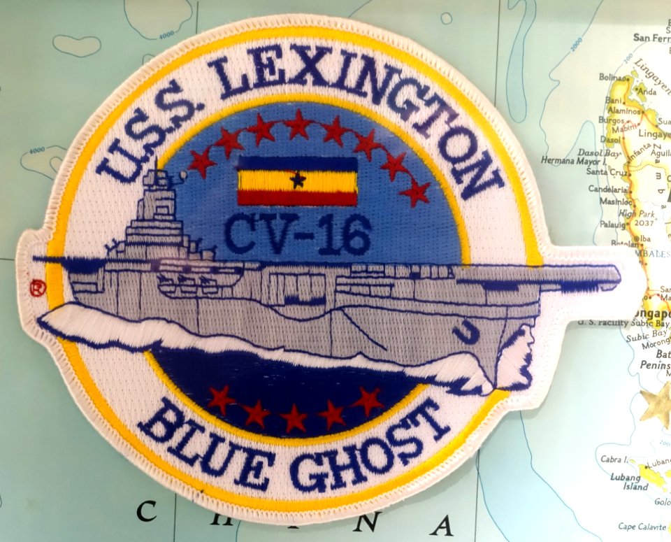 USS Lexington (CV-16) patch - Oregon Air and Space Museum - Eugene, Oregon - DSC09807