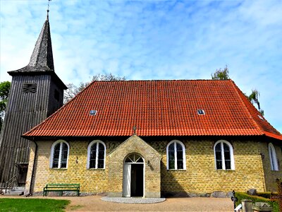 In arnis smallest city of germany wooden bell tower photo