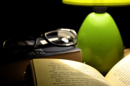 Lamp reading book knowledge photo
