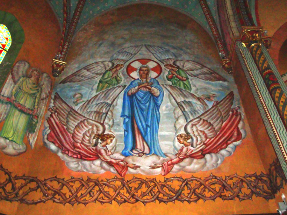 Ustaritz (Pyr-Atl., Fr) église Saint-Vincent-diacre, wall painting in the choir