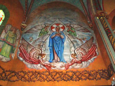 Ustaritz (Pyr-Atl., Fr) église Saint-Vincent-diacre, wall painting in the choir