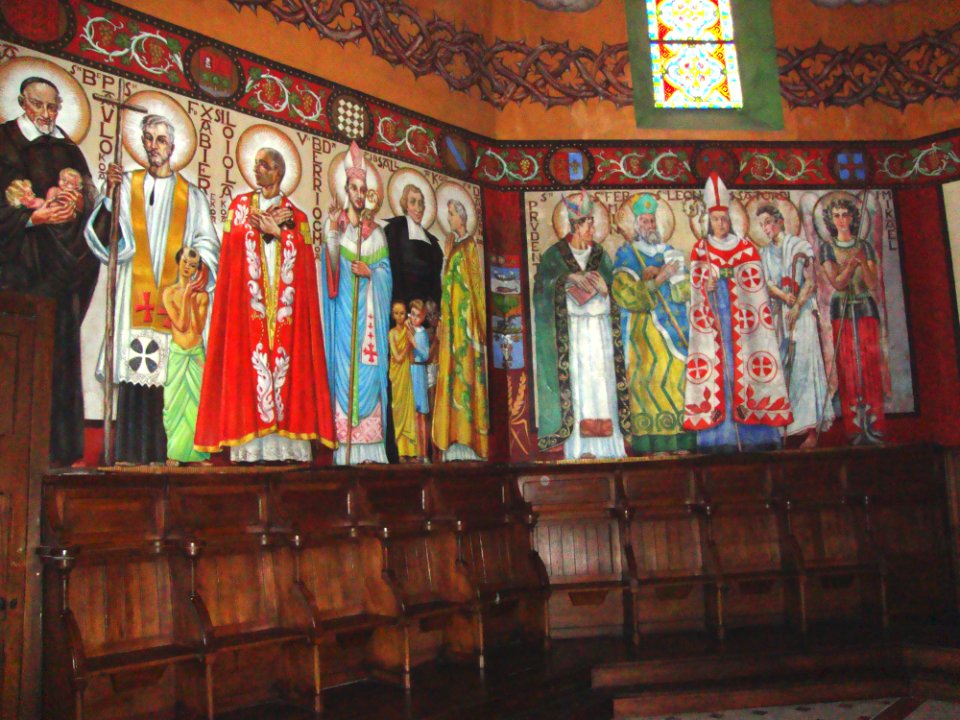 Ustaritz (Pyr-Atl., Fr) église Saint-Vincent-diacre, peintures murales 1