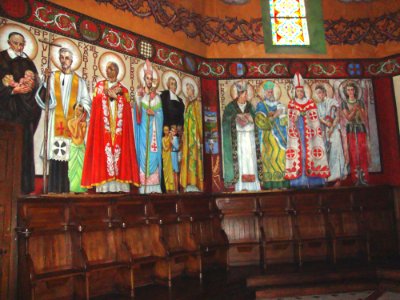 Ustaritz (Pyr-Atl., Fr) église Saint-Vincent-diacre, peintures murales 1