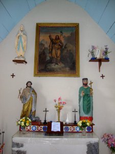 Urruty (Camou-Cihigue, Pyr-Atl, Fr) chapelle Saint-Jean-Baptiste, intérieur