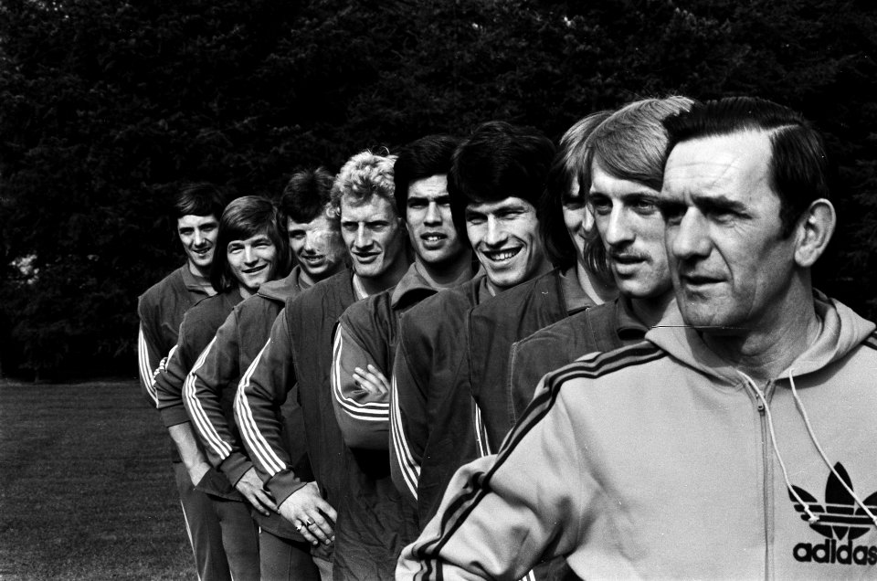 V.l.n.r. Adrie van Kraaij, Jan Peters, Jan Everse jr, Kees Kist, Bobby Vosmaer, , Bestanddeelnr 927-8975