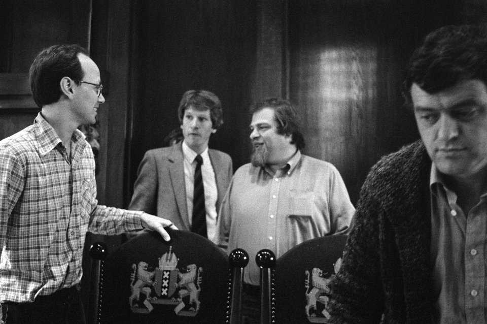 V.l.n.r. de wethouders Etty (PvdA), Wolffensperger (D66) en Schaefer (PvdA), Bestanddeelnr 931-6987