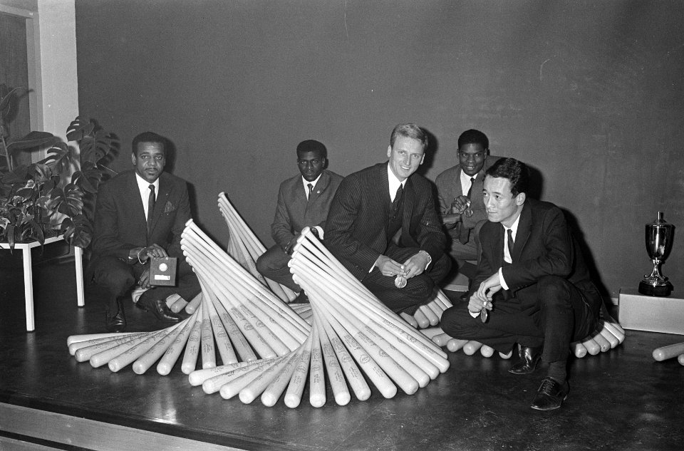 V.l.n.r. Arindell, H. John, Herman Breidschat, Hamilton Richardson en R. Dom, Bestanddeelnr 919-7055