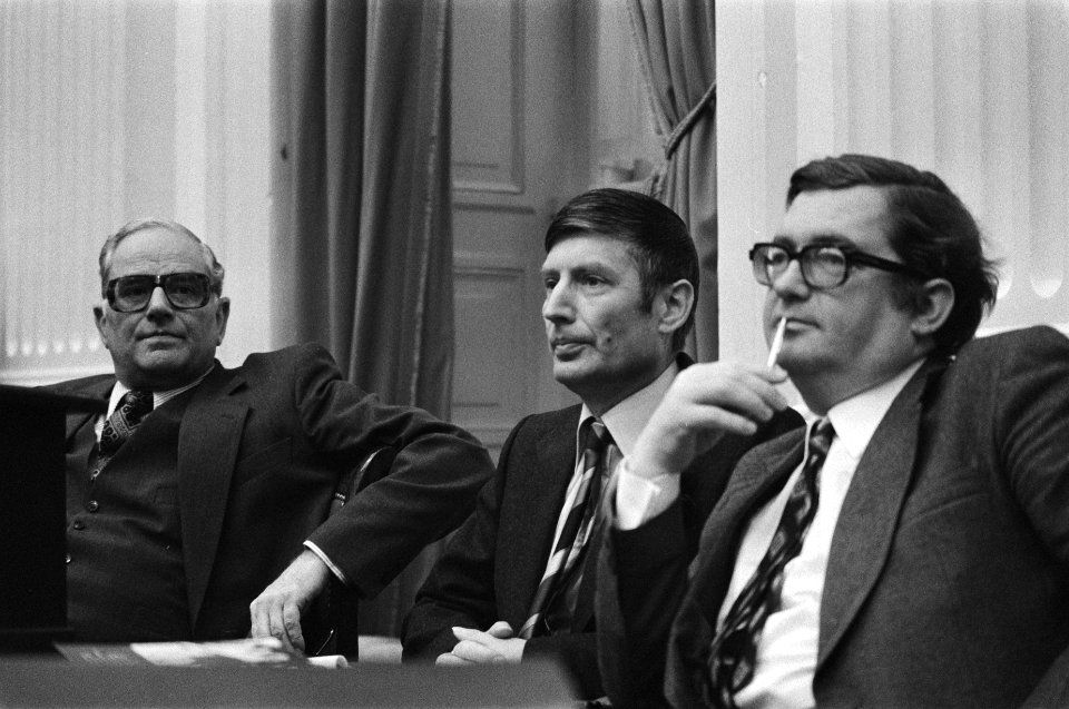 V.l.n.r. minister van Landbouw en Visserij Van der Stee (KVP), vicepremier Van, Bestanddeelnr 929-0769