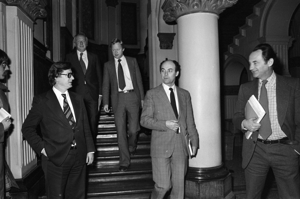V.l.n.r. minister Westerterp (Verkeer en Waterstaat), minister Boersma (Sociale, Bestanddeelnr 929-0835