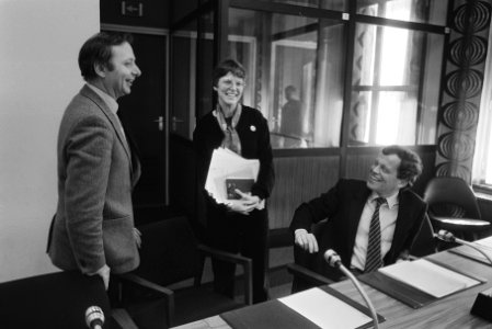 V.l.n.r. vermoedelijk Arie van der Hek,Evelien Eshuis en Maarten Engwirda, Bestanddeelnr 932-5314
