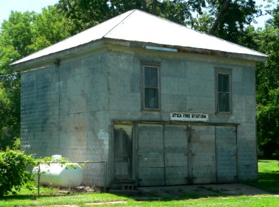 Utica, SD, fire station from NE 1