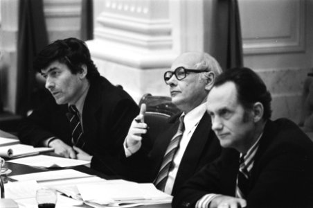 V.l.n.r. Lubbers (KVP), Den Uyl (PvdA) en Boersma (CDA), Bestanddeelnr 928-5120