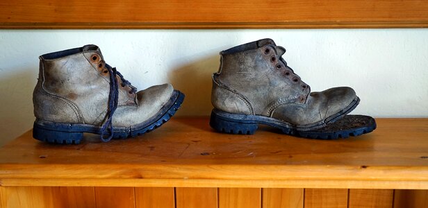 Broken leather worn