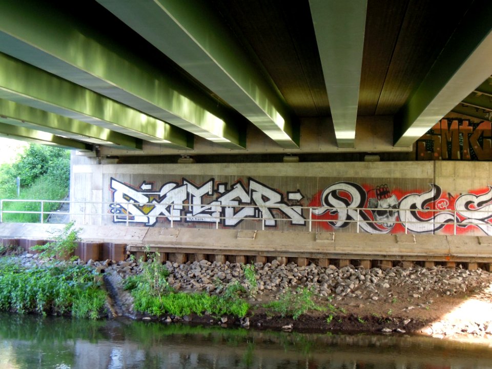 Untersicht BAB 9 Brücke über die Weiße Elster Fahrtrichtung Nord im Mai 2019