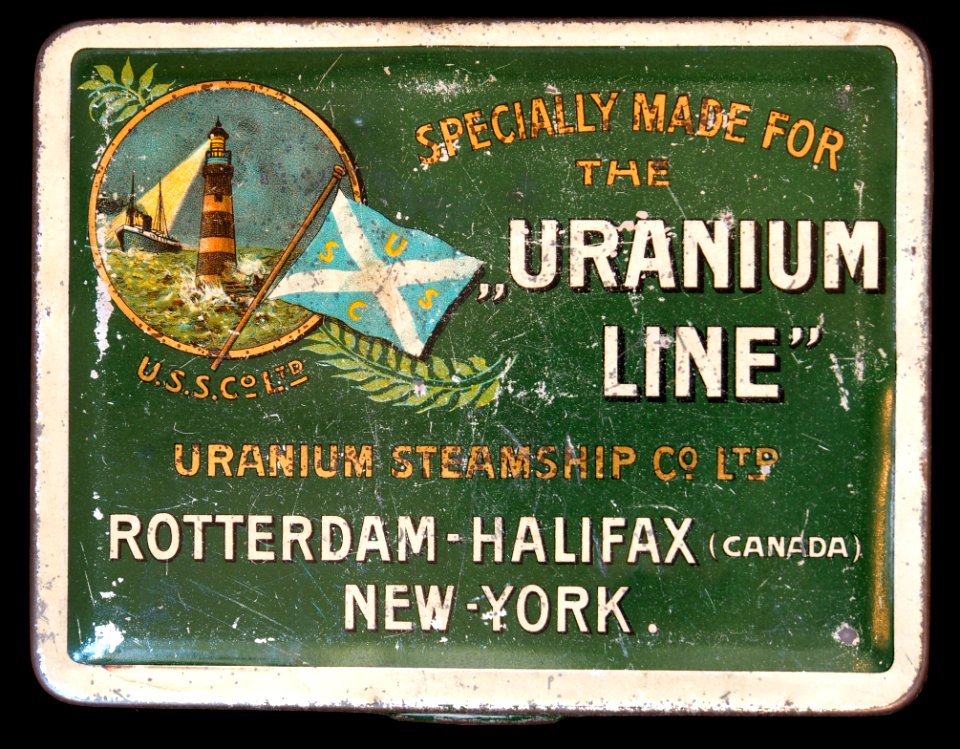 Uranium Line specialy made for the Uranium Steamship Co Ltd sigarenblikje