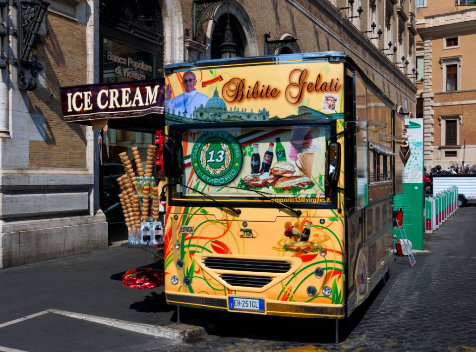 Unofficial papal gelati seller Rome