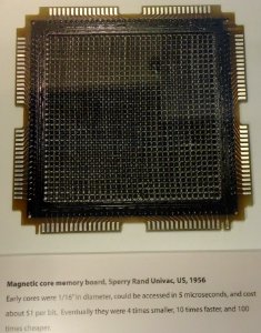 Univac core memory board at CHM photo