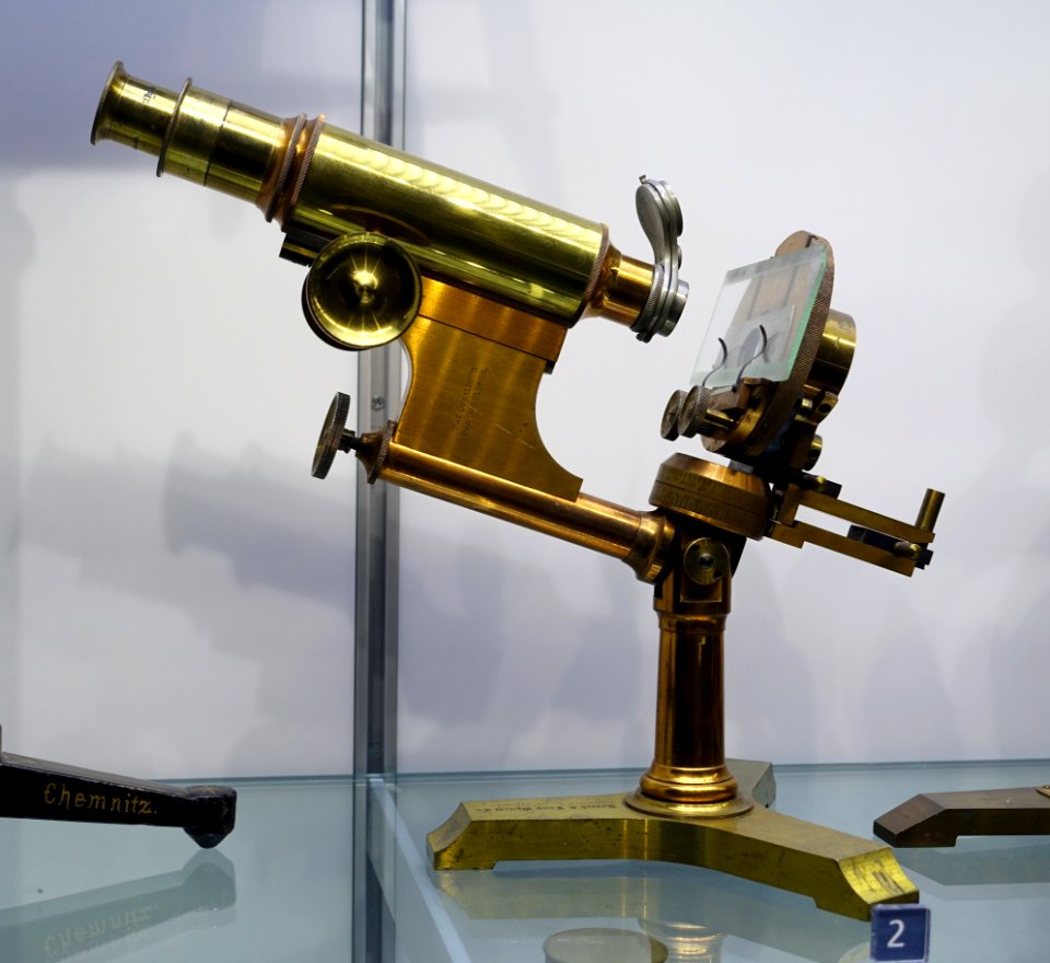 Universal Microscope, Bausch and Lomb, c. 1890 - Museum of Science and Industry (Chicago) - DSC06400