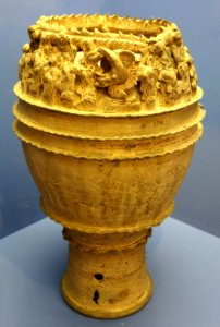 Urn with people of this world and dragon, Thailand, North Assam region, about 15th century AD, ceramic - Fitchburg Art Museum - DSC08862