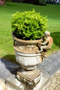 Urn with faun - Royal Castle of Laeken - Brussels, Belgium - DSC07114