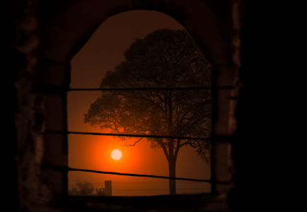 Background orange sun