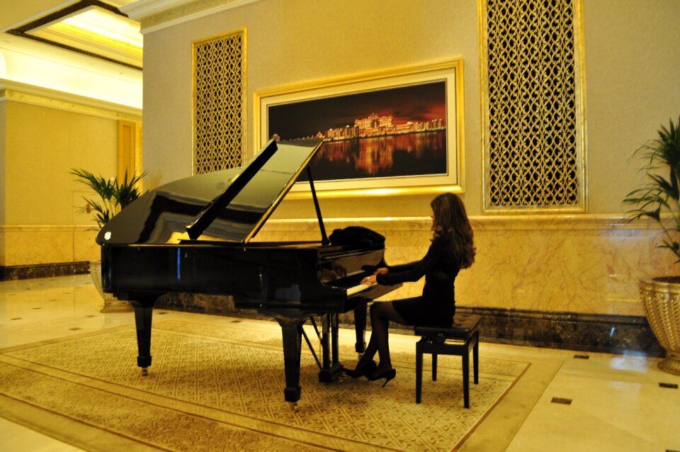 Woman playing music