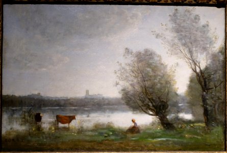 Untitled Landscape by Jean-Baptiste-Camille Corot, c. 1867, oil on canvas - Portland Museum of Art - Portland, Maine - DSC03979 photo