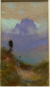 Untitled (Mountain Landscape), by Frank Reaugh, 1920, pastel on paper, mounted on board - Harry Ransom Center - University of Texas at Austin - DSC08486