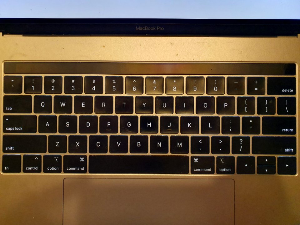 US keyboard on MacBook Pro 15-inch 2018