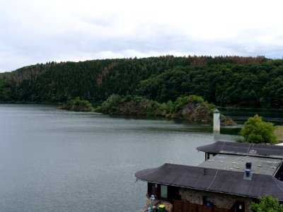 Urftsee from dam viewpoint north in September 2019 05
