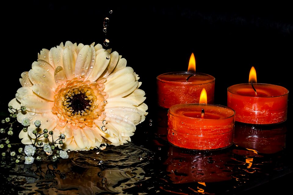 Candlelight flame burning candles