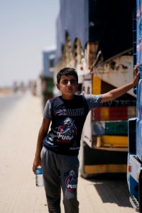Views of interviews and meetings with Arab truck drivers in summer of 2019 waiting in Sinjar to deliver grain from Anbar and other Arab regions of Iraq 12