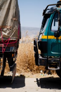 Views of interviews and meetings with Arab truck drivers in summer of 2019 waiting in Sinjar to deliver grain from Anbar and other Arab regions of Iraq 26
