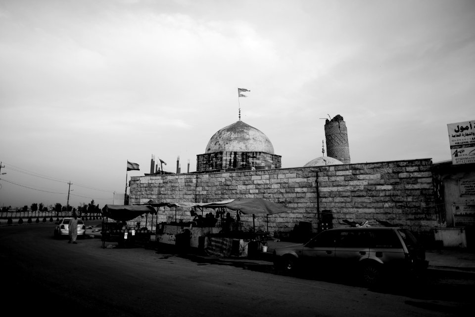 Views of a partially destroyed Aghawat Mosque in the old city of Mosul, in summer of 2019 after war with the Islamic State 02