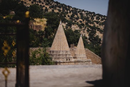 Views of Lalish in summer of 2019, including pilgrims and worshippers 34