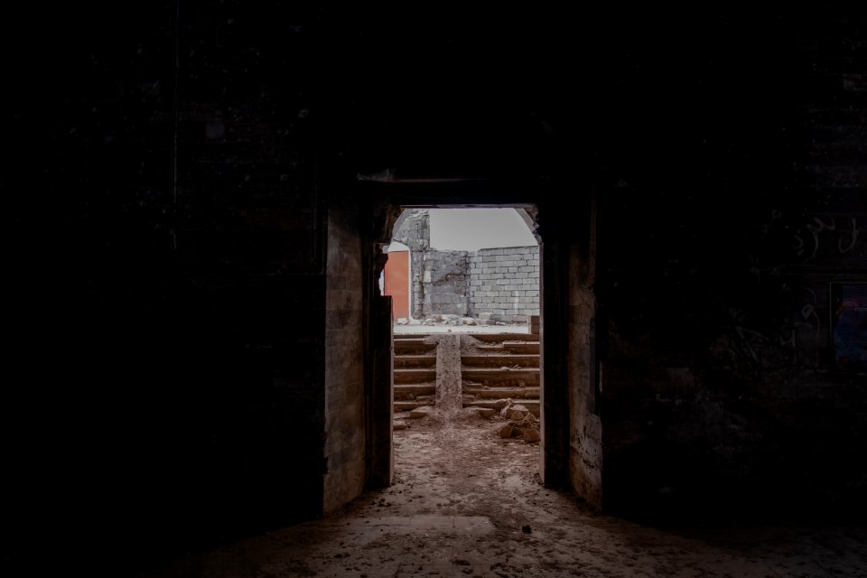 Views of a partially destroyed Aghawat Mosque in the old city of Mosul, in summer of 2019 after war with the Islamic State 07