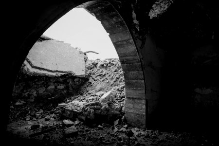 Views of a partially destroyed Aghawat Mosque in the old city of Mosul, in summer of 2019 after war with the Islamic State 06