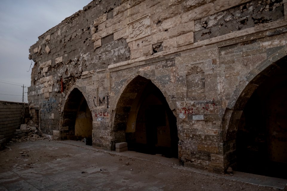 Views of a partially destroyed Aghawat Mosque in the old city of Mosul, in summer of 2019 after war with the Islamic State 26