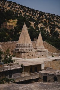 Views of Lalish in summer of 2019, including pilgrims and worshippers 37
