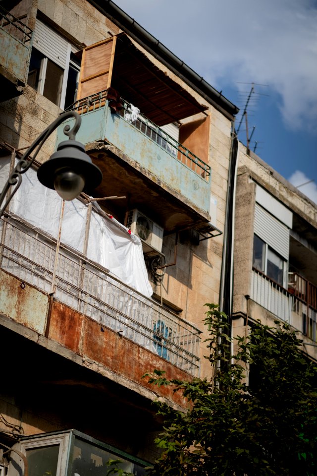 Views of a sukkah in and around Mea Shearim neighborhood in Jerusalem in October 2019 during Sukkot 08