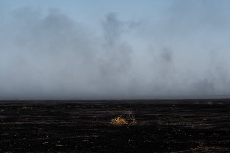 Views of fires spreading in summer of 2019 across villages near Shingal, being put out by Ezidi volunteers 19
