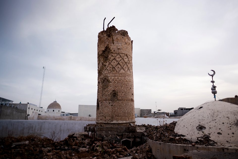 Views of a partially destroyed Aghawat Mosque in the old city of Mosul, in summer of 2019 after war with the Islamic State 15