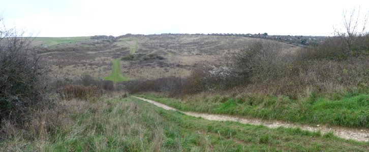 Views of Hove - Panorama of Toads Hole Valley, Hove (from West) (November 2013)