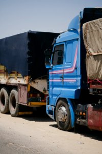 Views of interviews and meetings with Arab truck drivers in summer of 2019 waiting in Sinjar to deliver grain from Anbar and other Arab regions of Iraq 09