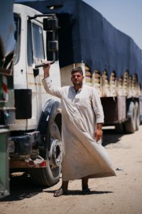 Views of interviews and meetings with Arab truck drivers in summer of 2019 waiting in Sinjar to deliver grain from Anbar and other Arab regions of Iraq 14