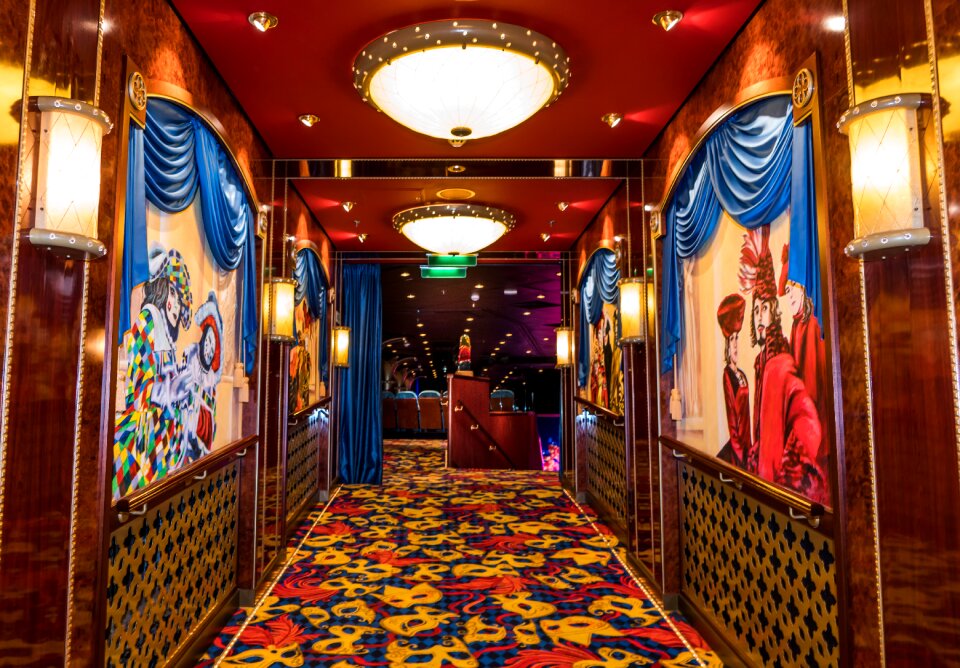 Hallway colorful cruise vacation
