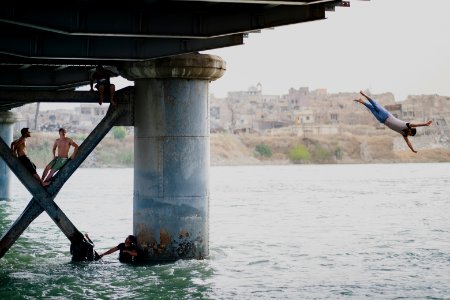 Views along the river Tigris in Mosul in 2019 when Moslawis go during the summer to cool down 24