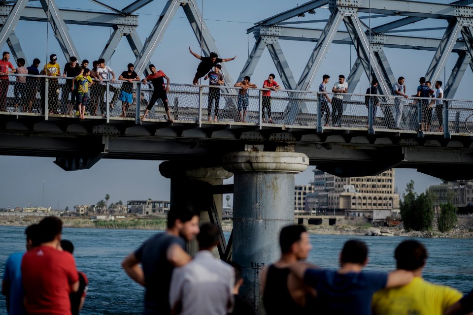 Views along the river Tigris in Mosul in 2019 when Moslawis go during the summer to cool down 20