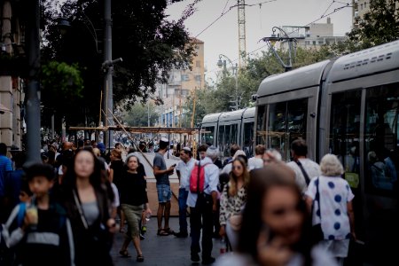Views along Jaffa street in October of 2019 during the Sukkot holiday 19